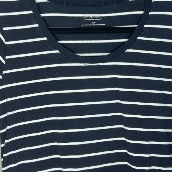 Bumpstart Maternity Black and White Striped Long Sleeve Top - Picture 4 of 7